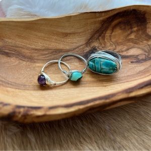 Wire wrapped rings | scarab beetle bead